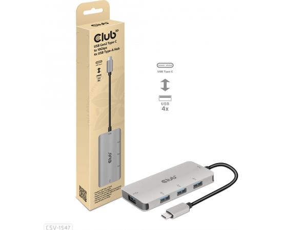 Club 3d CLUB3D USB Gen2 Type-C to 10Gbps 4x USB Type-A Hub