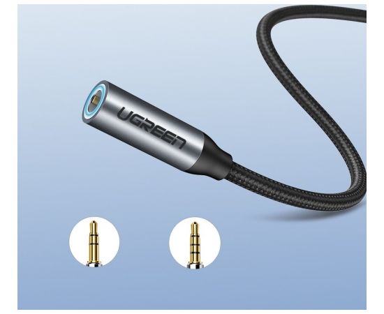Ugreen 3.5mm mini jack to USB Type C headphone audio adapter 10cm gray