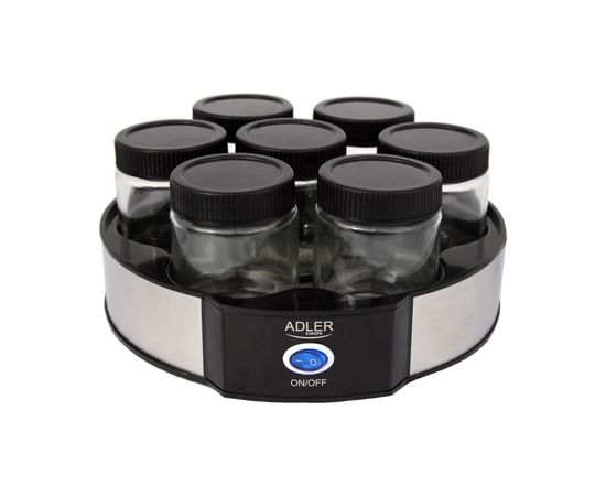 Adler Yogurt Maker AD 4476 Capacity 7x0.2 L, Stainless steel/Black