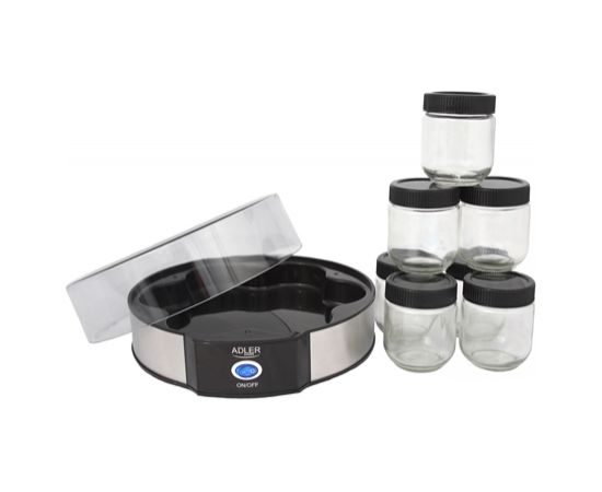 Adler Yogurt Maker AD 4476 Capacity 7x0.2 L, Stainless steel/Black