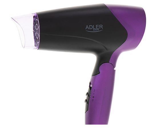 Adler Hair Dryer AD 2260 1600 W, Number of temperature settings 2, Black/Purple