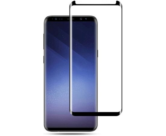 Fusion Full Glue 5D Tempered Glass Aizsargstikls Pilnam Ekrānam Samsung G960 Galaxy S9 Melns