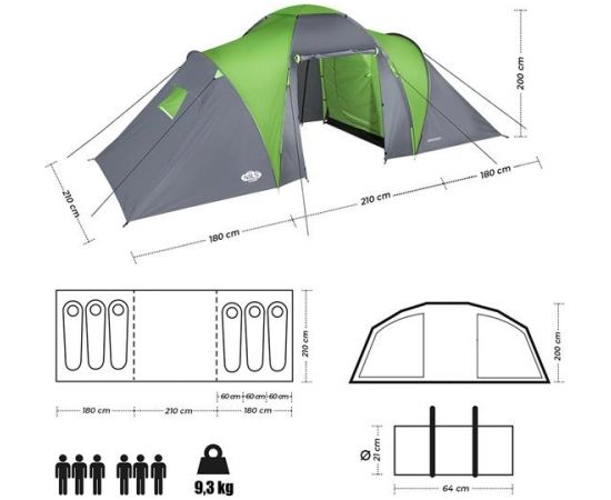 Telts NC6031 CAMPING TENT HIGHLAND NILS CAMP (6 personām)