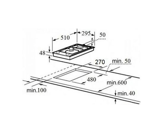 Built in gas hob Schlosser PGH321GWFFD Газовая плита