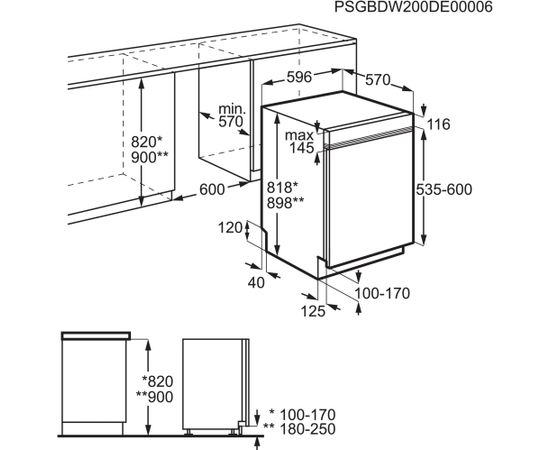 Electrolux EES47300IX Semi built-in 13 place settings D