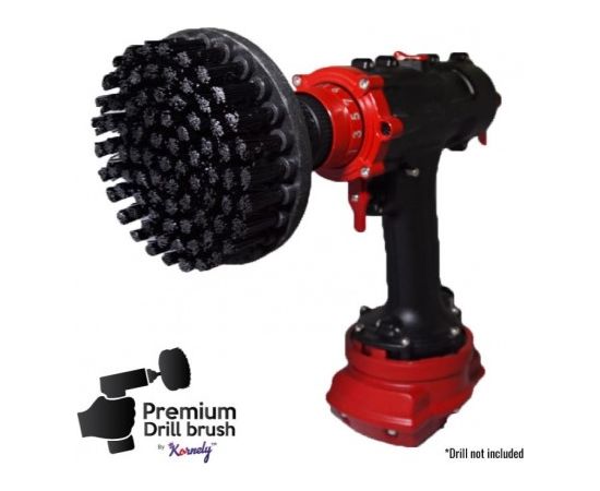 Профессиональная щетка Premium Drill Brush 3шт.- очень жесткий, черный, 13цм.