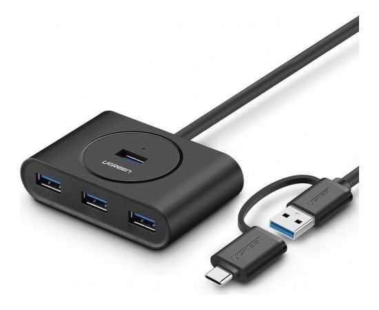 UGREEN HUB USB 3.0 + USB-C 3.1 4-ports OTG (black)