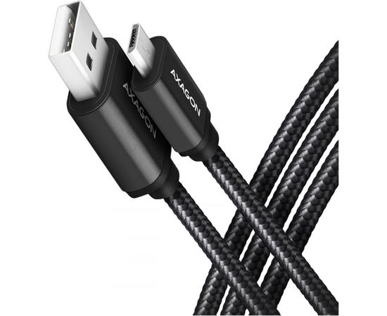 Axagon Data and charging USB 2.0 cable length 2 m. 2.4A. Black braided.