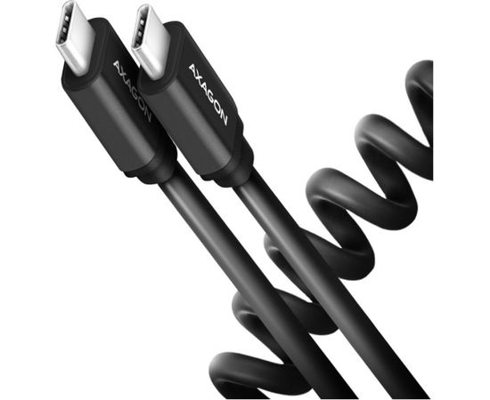 Axagon Data and charging USB 2.0 cable lengh 0.6 m. PD 60W, 3A. Black twisted.