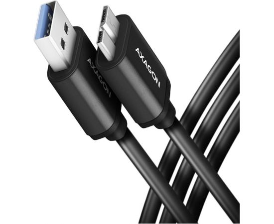 Axagon Data and charging USB 3.2 Gen1 cable length 1 m. 3A. Black.