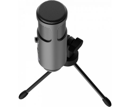 LORGAR Gaming Microphones, Black color, USB condenser mic with Volumn kob, 3.5MM headphonejack, mute button and led indicator, package including 1x F5 Microphone, 1 x 2M type-C USB Cable, 1 xTripod Stand, body size: Φ49.0*154.6*56.1mm, weight: 155.7