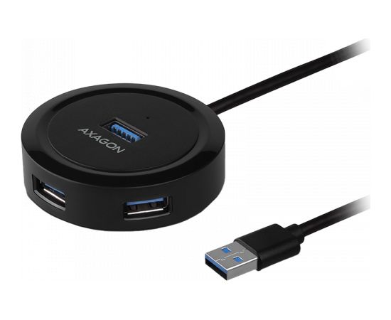 AXAGON HUE-P1A 4x USB3.2 Gen 1 ROUND hub, micro USB power IN, 30cm USB-A cable