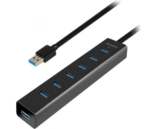 AXAGON HUE-SA7BP 7x USB3.0 ALU Charging Hub Incl. AC Adapter, Black