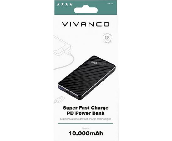 Vivanco аккумуляторный банк 10000mAh Super Fast PD 18W (63122)