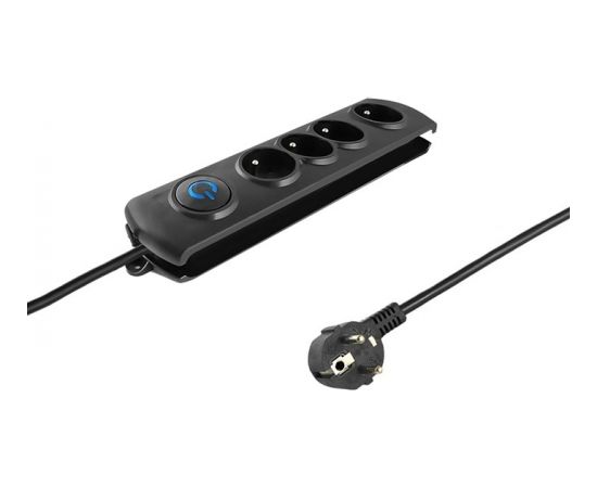 Qoltec 50104 surge protector 4 AC outlet(s) 230 V 1.5 m Black