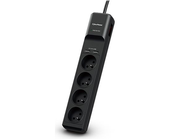 CyberPower Tracer III P0420SUD0-FR surge protector Black 4 AC outlet(s) 200 - 250 V 1.8 m
