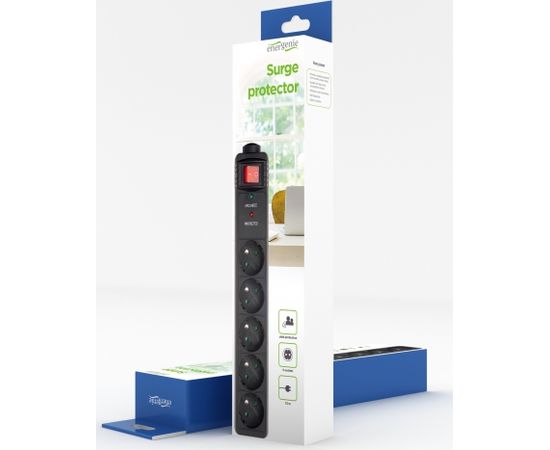 Energenie Gembird SPF5-C-10 surge protector Black 5 AC outlet(s) 250 V 3 m