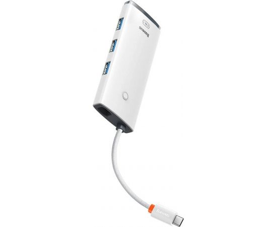 Baseus Lite Series Hub 5w1 USB-C to 3x USB 3.0 + USB-C + HDMI (white)