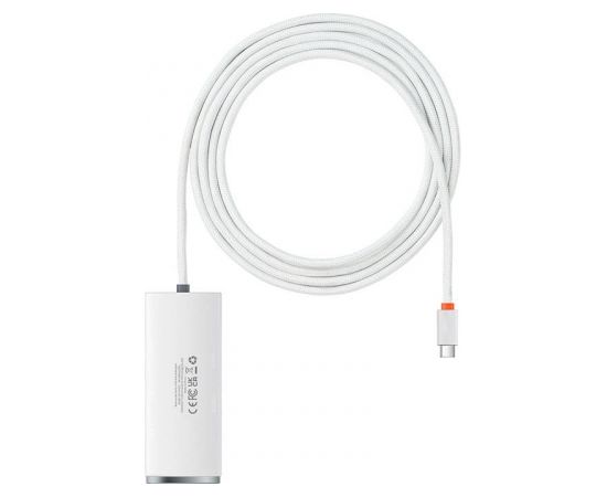 Baseus Lite Series Hub 4in1 USB-C to 4x USB 3.0 + USB-C, 2m (White)