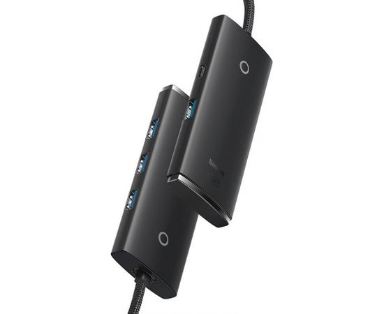 Baseus Lite Series Hub 4in1 USB-C to 4x USB 3.0 + USB-C, 25cm (Black)