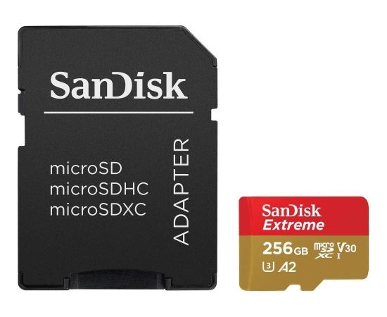 Sandisk memory card microSDXC 256GB Extreme + adapter