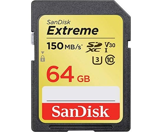 SANDISK Extreme PLUS 64GB microSDXC + 2 years RescuePRO Deluxe up to 170MB/s & 80MB/s Read/Write speeds, UHS-I, Class 10, U3, V30