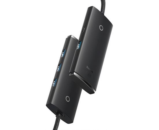 Baseus Lite Series Hub 4in1 USB to 4x USB 3.0, 25cm (Black)