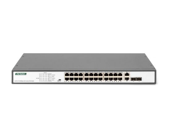 Digitus Fast Ethernet PoE Switch 24-port PoE + 2 Combo, 370W PoE DN-95343 10/100 Mbps (RJ-45), Unmanaged, Rack mountable, Power supply type Internal, Ethernet LAN (RJ-45) ports 24