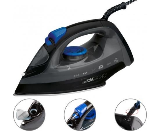 Clatronic DB 3703 iron Dry & Steam iron Stainless steel soleplate Black,Grey 1800 W