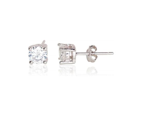 Sudraba auskari-puseti #2202996(PRh-Gr)_CZ, Sudrabs	925°, rodijs (pārklājums), Cirkoni , 1.3 gr. Puseti