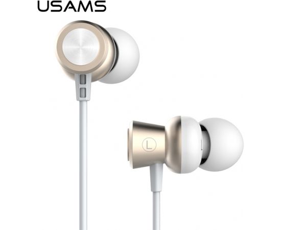 USAMS Fashion EP-12 Stereo Austiņas ar mikrofonu 3,5mm / 1.2m Baltas