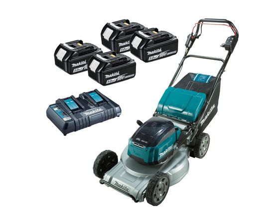 Makita DLM533PT4  Akumulatora mauriņa pļaujmašīna  2x18 V; 4x5,0 Ah akum.