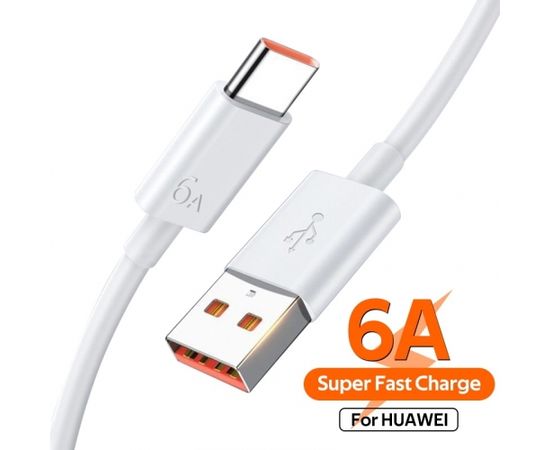 Кабель для передачи данных Huawei Super Charge 6A / 66W 1м белый (OEM)