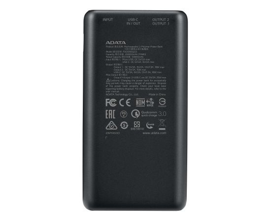 ADATA P20000QCD power bank Lithium Polymer (LiPo) 20000 mAh Black