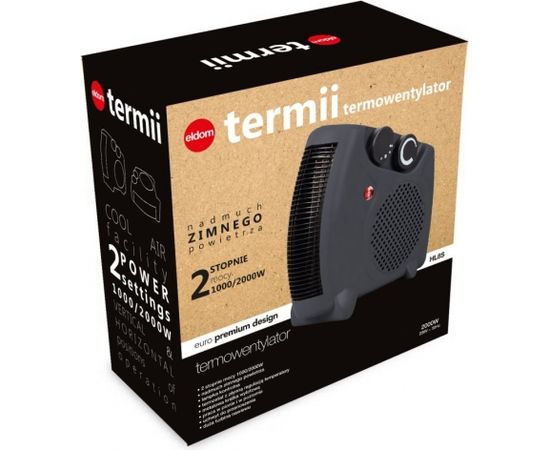 ELDOM HL8S Fan electric space heater Indoor Grey 2000 W Gaisa sildītāji