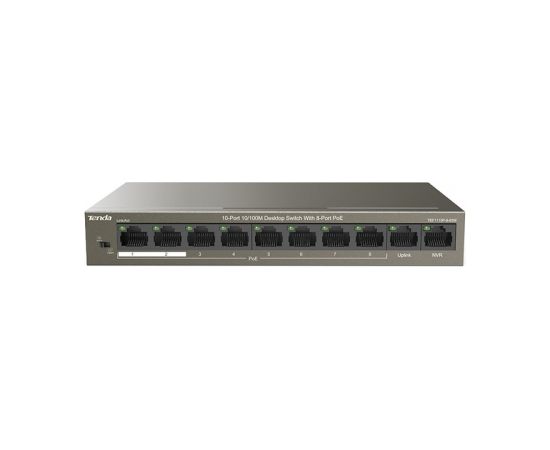 Tenda TEF1110P-8-63W network switch Unmanaged Fast Ethernet (10/100) Power over Ethernet (PoE) Black