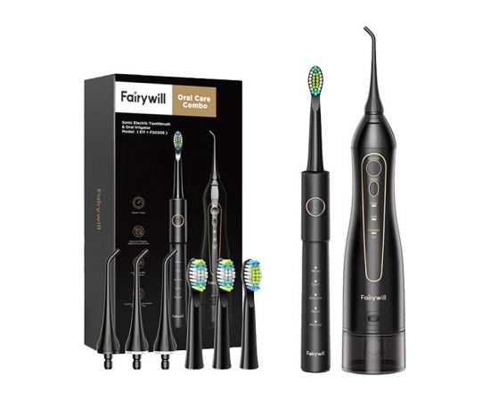 Sonic toothbrush with tip set and water fosser FairyWill FW-5020E + FW-E11