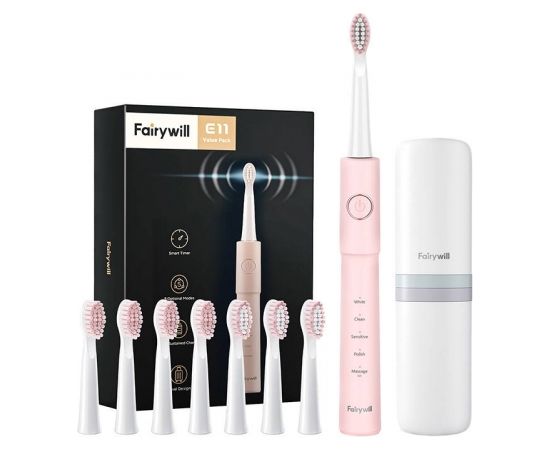 FairyWill Sonic toothbrush with head set and case FW-E11 (pink)