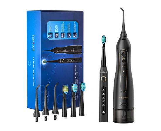 Sonic toothbrush with tip set and water fosser FairyWill FW-507+FW-5020E