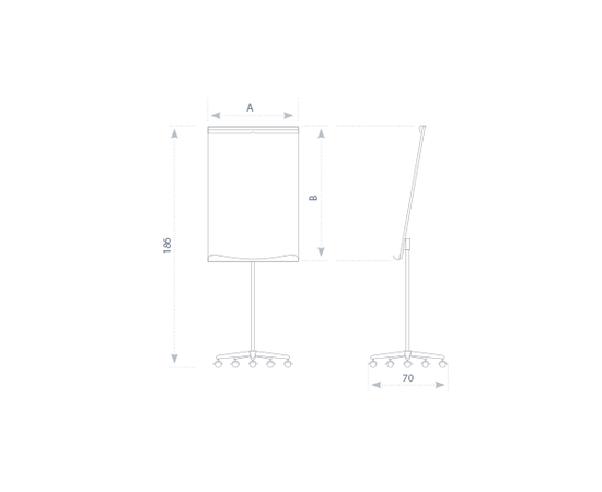 2x3 Flipchart Mobila magnetiska balta tāfele ECOBOARDS ( TF03 ECO )