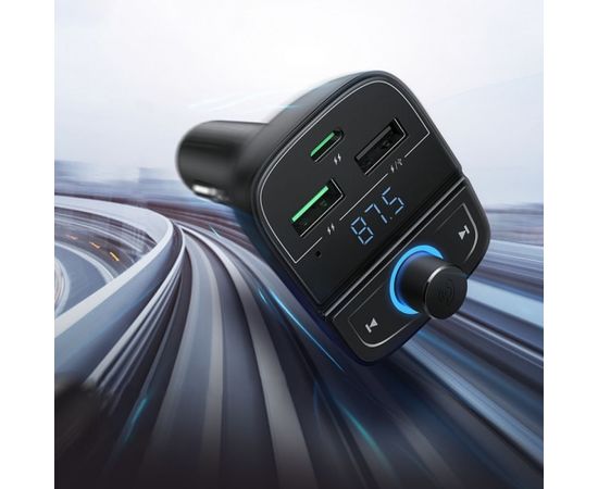 Ugreen FM Transmitter Bluetooth 5.0 car charger MP3 3x USB TF micro SD 4,8 A black (CD229)