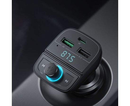 Ugreen FM Transmitter Bluetooth 5.0 car charger MP3 3x USB TF micro SD 4,8 A black (CD229)