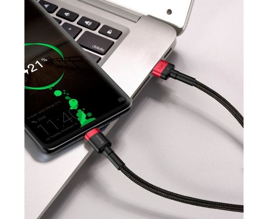 Baseus Cafule USB-C Cable Huawei SuperCharge, QC 3.0, 5A 1m (Black+Gray)
