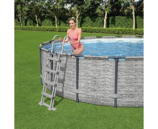 Bestway 4-pakāpju Flowclear baseina kāpnes, 122 cm Bestway 4-pakāpju Flowclear baseina kāpnes, 122 cm