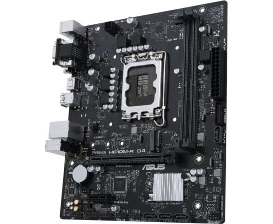 Asus PRIME H610M-R D4-SI Processor family Intel, Processor socket LGA 1700, DDR4 DIMM, Memory slots 2, Supported hard disk drive interfaces 	SATA, M.2, Number of SATA connectors 4, Chipset Intel H610, Mic-ATX