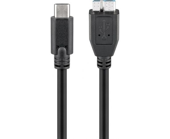 Goobay 67995 USB-C to micro-B 3.0 cable  Round cable, SuperSpeed data transfer - The USB-C cable supports data transfer rates up to 5 Gbps - 10 times faster than USB 2.0; Quick charge function - USB-C charging cable for super-fast synchronisation and char