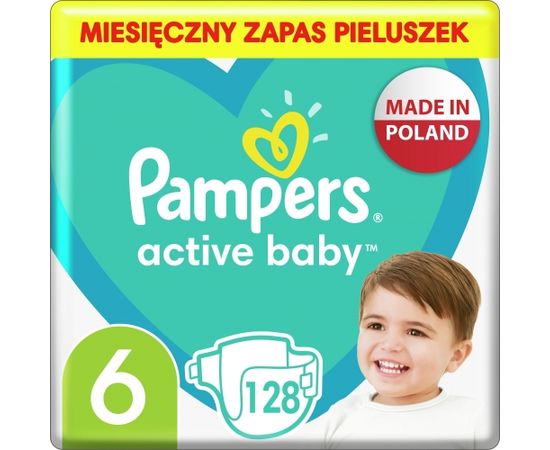 Pampers Autiņi Active Baby 6, 13-18 kg, 128 gab.