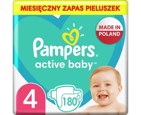 Pampers Autiņi Active Baby 4, 9-14 kg, 180 gab.