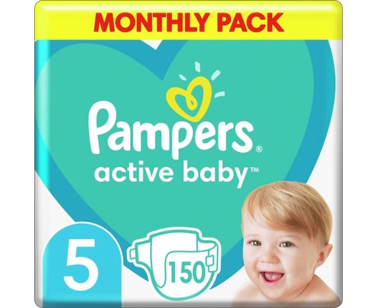 Pampers Autiņi Active Baby 5, 11-16 kg, 150 gab.