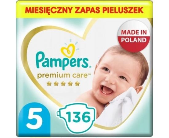 Pampers Pieluszki Premium Care 5, 11-16 kg, 136 szt.